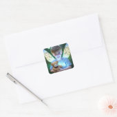 Lief Angelic Little Boy met Fairy Wings Vierkante Sticker (Envelop)