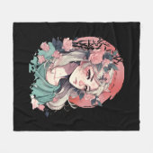 Lief anime meisje fleece deken (Voorkant (Horizontaal))