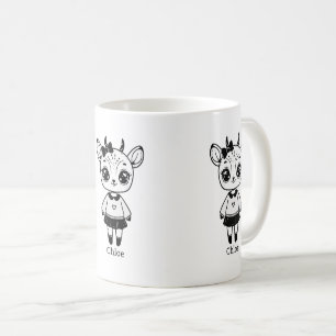 Lief Antilope Meisje - Cute Doodle Ontwerp Koffiemok