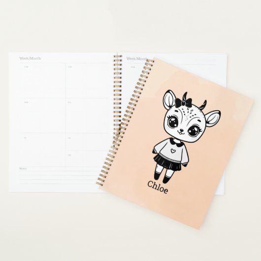 Lief Antilope Meisje - Cute Doodle Ontwerp Planner (Display)