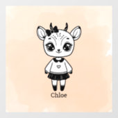 Lief Antilope Meisje - Cute Doodle Ontwerp Raamsticker (Vel)