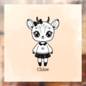 Lief Antilope Meisje - Cute Doodle Ontwerp Raamsticker (Vel 2)