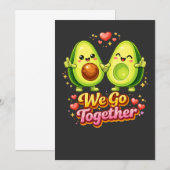Lief Avocado Koppel “We gaan samen” – Leuke etenst Kaart (Voorkant / Achterkant)