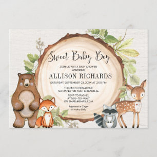 Lief baby boy bos vrienden woodland baby shower kaart
