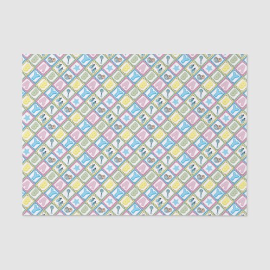 Lief Baby Boy Squares Tissuepapier (Voorkant)