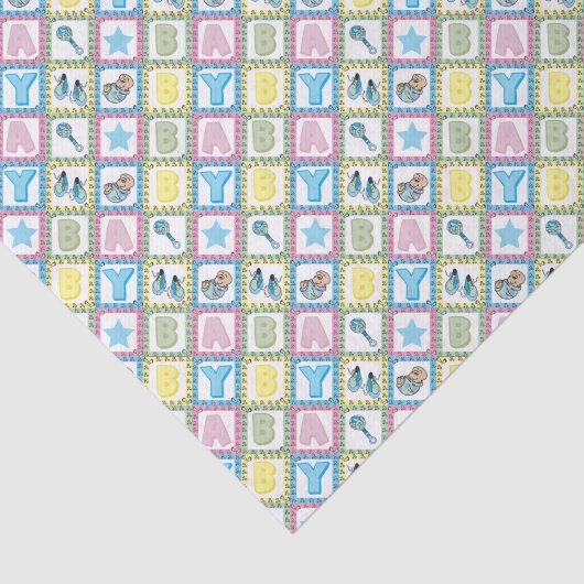 Lief Baby Boy Squares Tissuepapier (Detail)