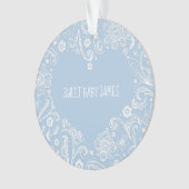 Lief Baby Jongen Naam Geboorte Aankondiging Keepsa Ornament (voorkant)