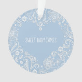 Lief Baby Jongen Naam Geboorte Aankondiging Keepsa Ornament (voorkant)