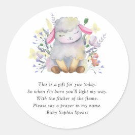 Lief baby Lamb - Prayer Candle Label
