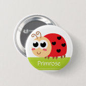 Lief baby lieveheersbeestje met hartstippen ronde button 5,7 cm (Voorkant /achterkant)