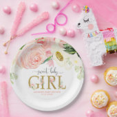 Lief baby meisje blush roze bloesem baby shower papieren bordje (Feest)