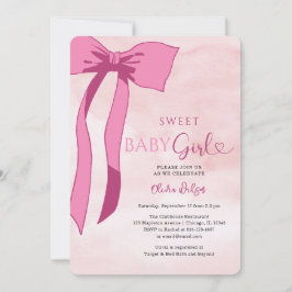 Lief Baby Meisje Blush Roze Bow Baby shower Kaart