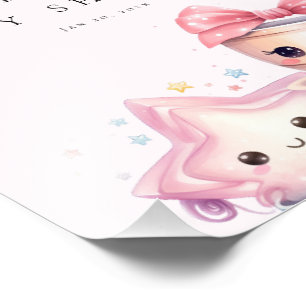 Lief Baby Meisje Brouwen Welkom Foto Afdruk