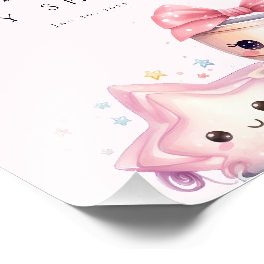 Lief Baby Meisje Brouwen Welkom Foto Afdruk (Hoek)