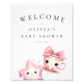 Lief Baby Meisje Brouwen Welkom Foto Afdruk (Voorkant)