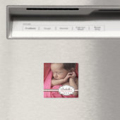 Lief Baby Meisje doopsaai & roze Foto Magneet (Insitu (Vaatwasser))