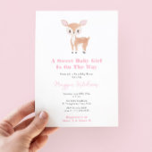 Lief Baby Meisje Fawn Baby shower Party Kaart