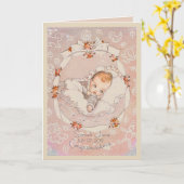 Lief Baby Meisje  Gefeliciteerd Kaart (Gele Bloem)