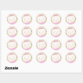 Lief Baby Meisje Gezicht Envelop Seal Ronde Sticker (Vel)