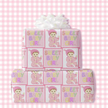 Lief Baby Meisje In Roze Baby shower Pastel