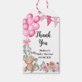 Lief Baby Meisje Roze Ballon Eucalyptus Custom Cadeaulabel (Voorkant)