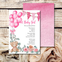 Lief Baby Meisje Roze Ballon Groen Baby shower