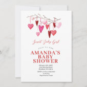 Lief Baby Meisje Valentijn Balloon Baby shower Kaart (Voorkant)
