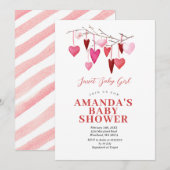 Lief Baby Meisje Valentijn Balloon Baby shower Kaart (Voorkant / Achterkant)