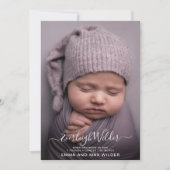 Lief babyfoto script overlay geboorte aankondiging (Voorkant)