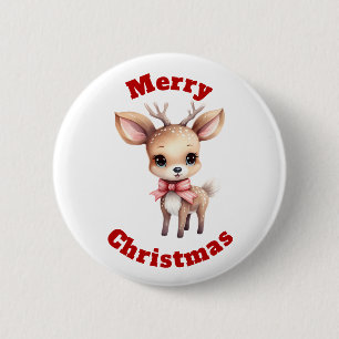 Lief babyhertje cartoon vrolijk kerstfeest  ronde button 5,7 cm