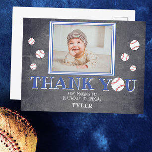 Lief Baseball Krijtbord Verjaardagsfoto Bedankt Briefkaart