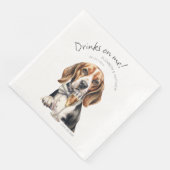 Lief Beagle Ober Watercolor Aanpasbaar Servet (Hoek)