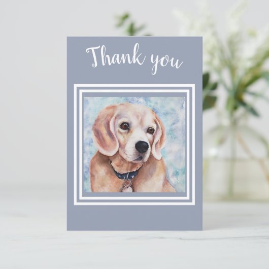 Lief Beagle Puppy dank u Bedankkaart (Staand voorkant)