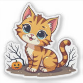 Lief Bengal Kitten – Halloween Pastel Kunst Sticker (Voorkant)