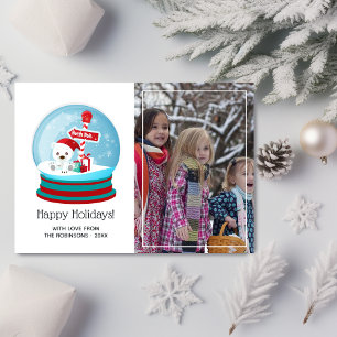 Lief berenkerstbal sneeuwbol foto kerstkaart