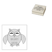 Lief bericht uil houten stempel Cute Love Message (Gestempeld)