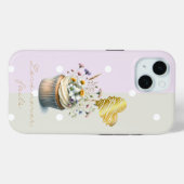Lief Bijbel Mauve Grijs Stip Bloem Cupcake Hart Case-Mate iPhone Case (Achterkant (horizontaal))