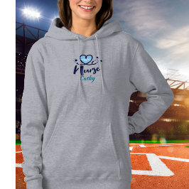 Lief Blauw Hart Stethoscoop Personaliseer Hoodie