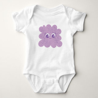 Lief Bloemengezicht Paarse Pret Cartoon Baby Ontwe Romper