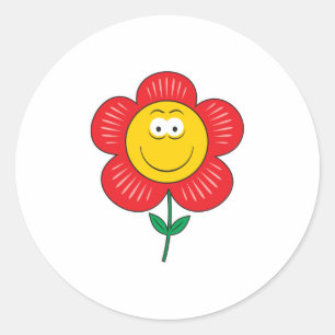 Lief Bloemengezicht Ronde Sticker