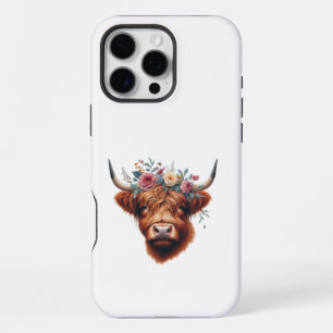 Lief, bloemig hooglandrundje in voorjaarsstijl iPhone 16 pro max hoesje