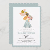 Lief Blond Meisje Waterverf Afstuderen Kaart (Voorkant / Achterkant)