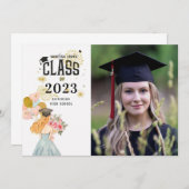 Lief blond meisje Waterverf Afstuderen servetten Kaart (Voorkant / Achterkant)