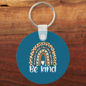 Lief Boho Luipaard Regenboog Liefdevol Ontwerp Sleutelhanger (Voorkant)
