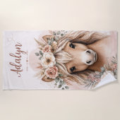 Lief Boho Meisjes Paard Cadeau Strandlaken (Voorkant)