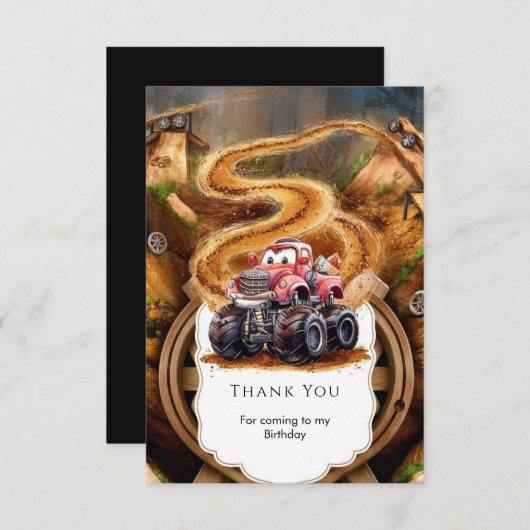 Lief Boho Monstertruck Verjaardag Bedankkaart (Voorkant / Achterkant)