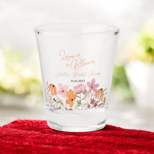 Lief boho weide klein wilde bloemen bruidsdouche shot glas