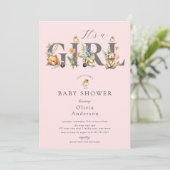 Lief bos vrienden het is een meisje kaart (Staand voorkant)