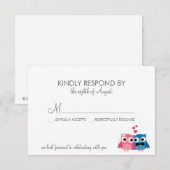 Lief bruid- en bruidegom uilen bruiloft RSVP kaart (Voorkant / Achterkant)