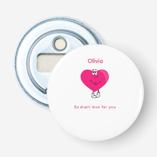 Lief cadeau, een leuke flesopener zoveel liefde button flesopener